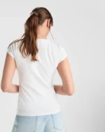 Camiseta CA6597 BALI manga corta mujer algodón elastano entallada color - Blanco