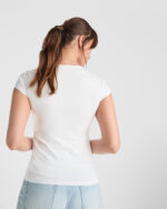 Camiseta CA6597 BALI manga corta mujer algodón elastano entallada color - Blanco
