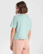 Camiseta CA6687 DOMINICA manga corta talle corto holgado mujer color - Azul Lavado