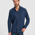 Camisa CM6706 LUJAN vaquera manga larga hombre HORECA stretch color - Vaquero