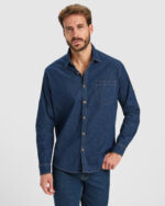Camisa CM6706 LUJAN vaquera manga larga hombre HORECA stretch color - Vaquero
