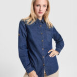 Camisa CM6707 LUJAN WOMAN vaquera manga larga mujer HORECA stretch color - Vaquero