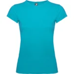 Camiseta CA6597 BALI manga corta mujer algodón elastano entallada color - Turquesa