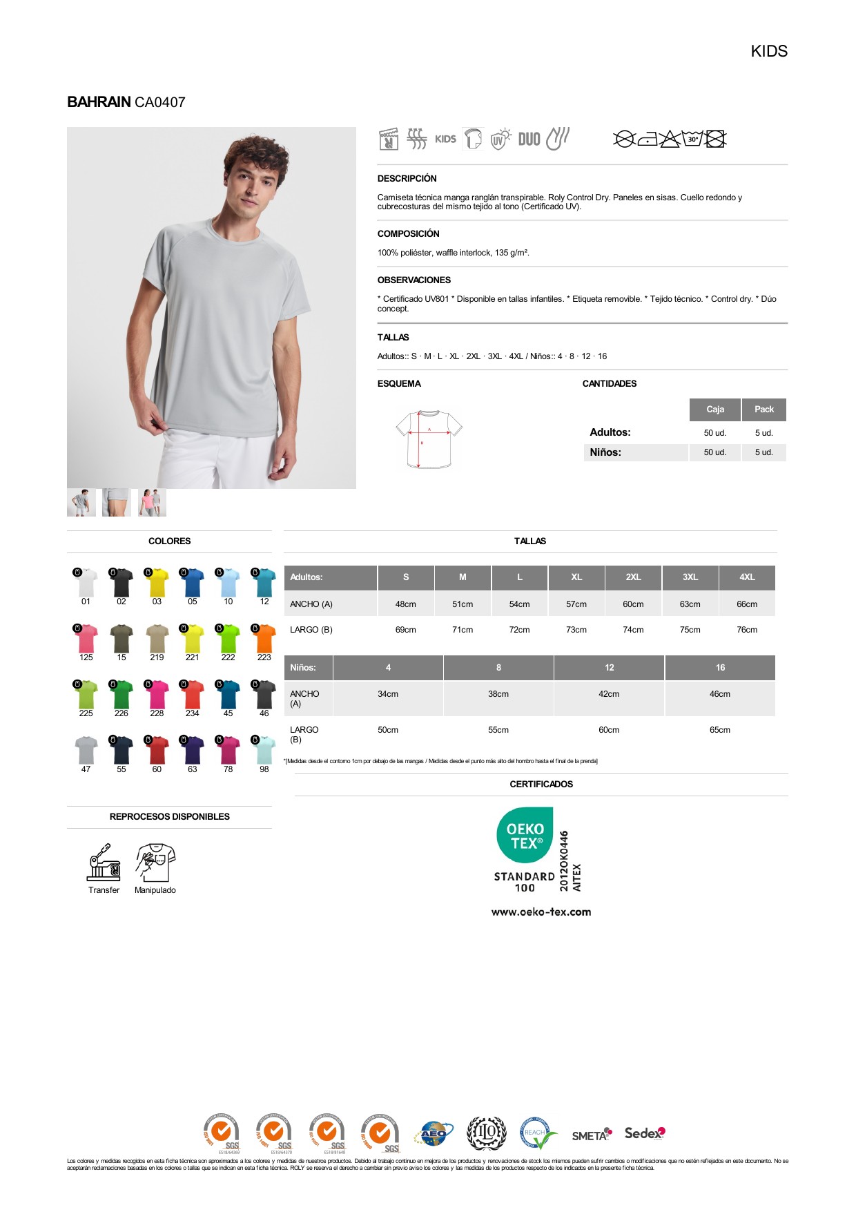 ficha-tecnica-CA0407-2 Camiseta técnica Roly CA0407 BAHRAIN - Imagen 1