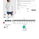 Camiseta Roly CA1204 POINTER manga larga hombre algodón tallas XS a 4XL