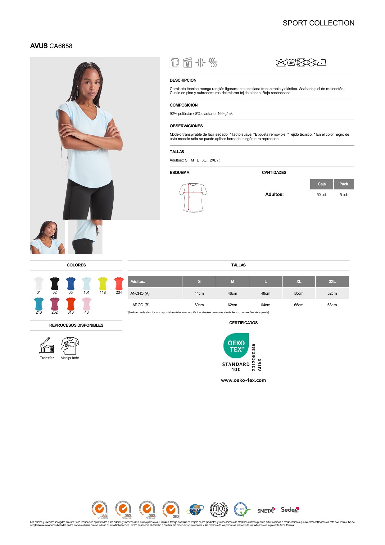ficha-tecnica-CA6658 Camiseta técnica Roly CA6658 AVUS - Imagen 1