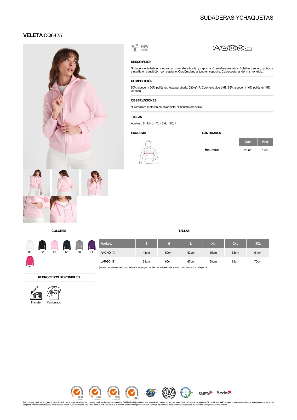 ficha-tecnica-CQ6425 Sudadera Roly CQ6425 VELETA - Imagen 1