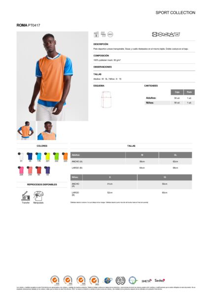 Peto deportivo Roly PT0417 ROMA