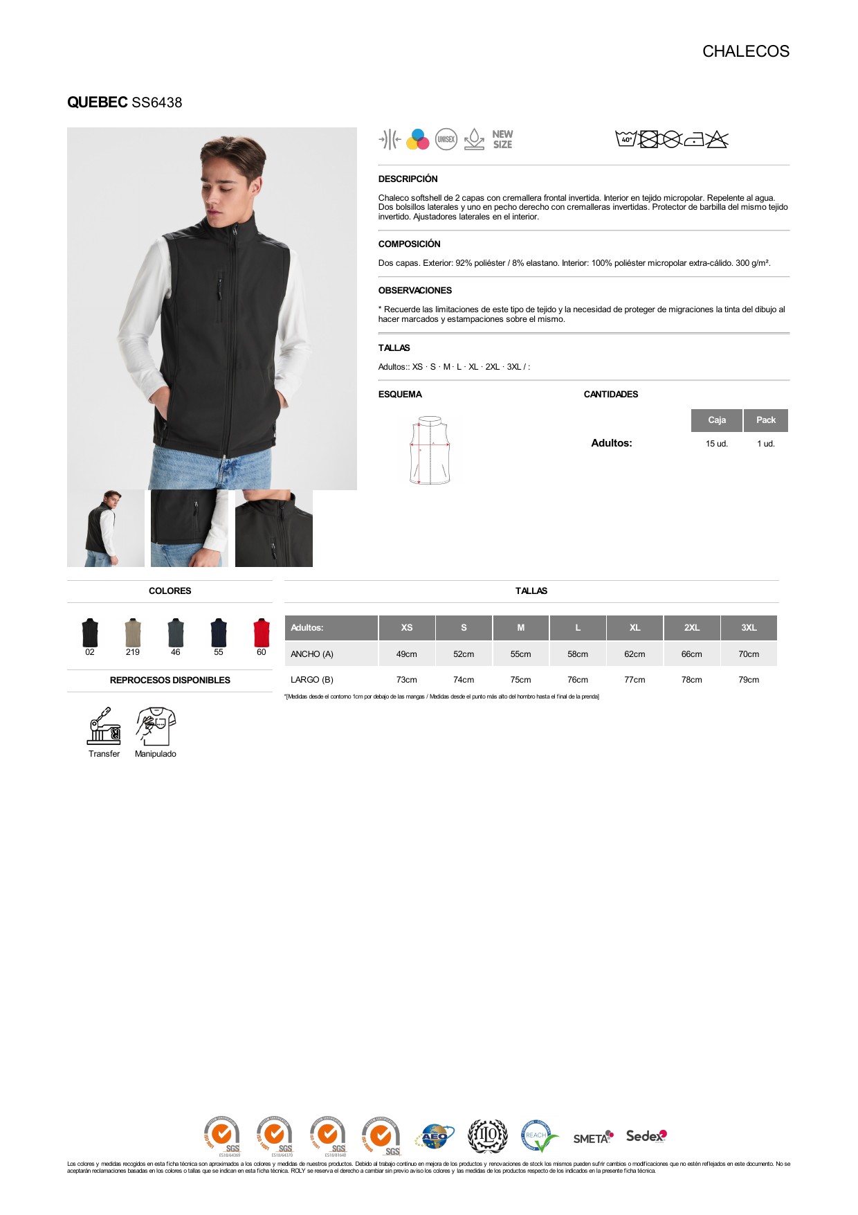 ficha-tecnica-SS6438 Chaqueta Softshell Roly SS6438 QUEBEC - Imagen 1