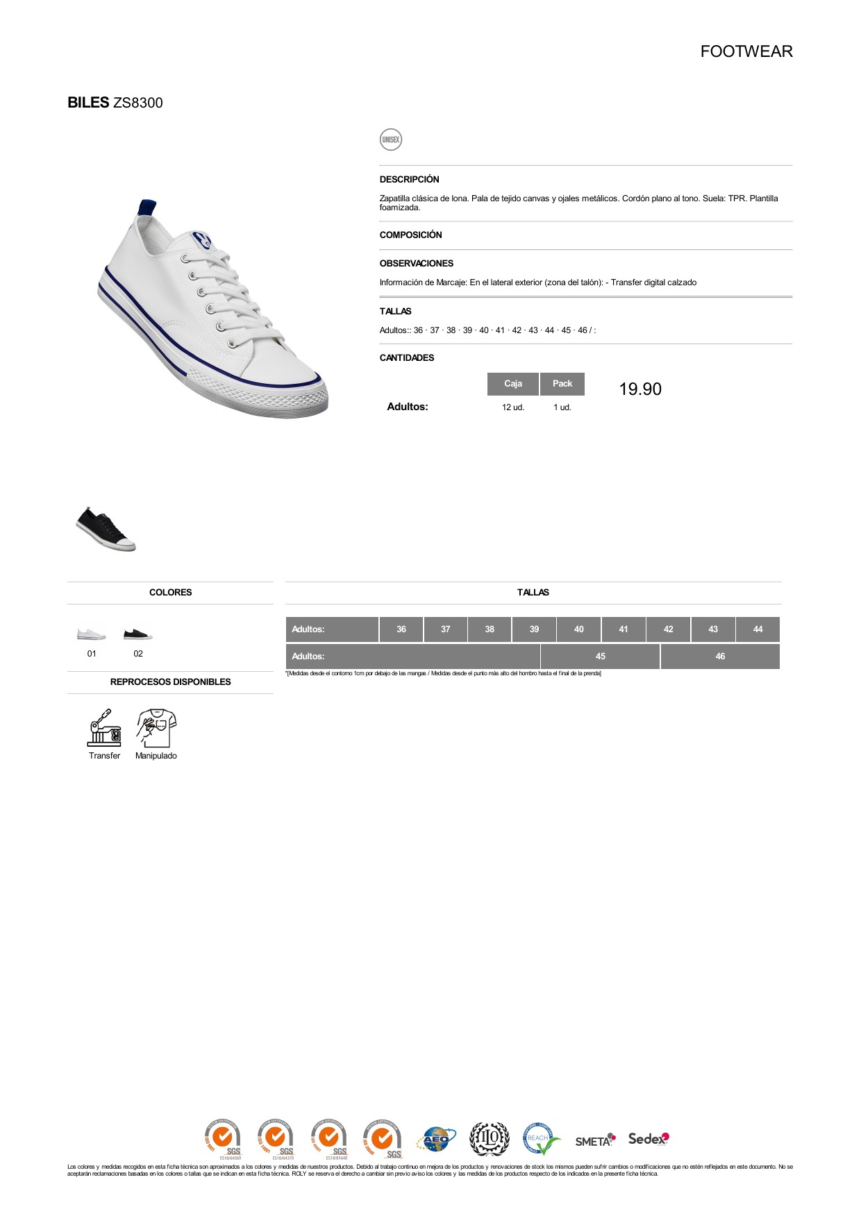 ficha-tecnica-ZS8300 Zapatillas Roly ZS8300 BILES - Imagen 1