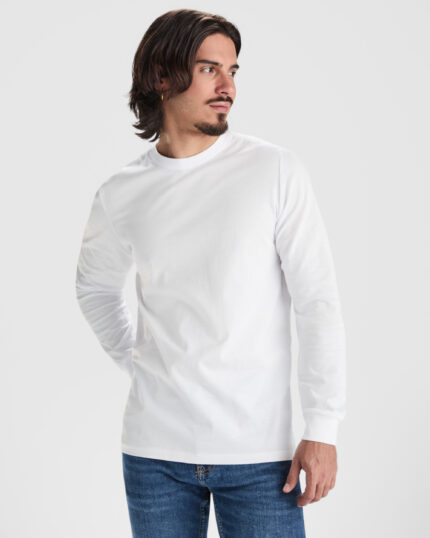 Camiseta CA1204 POINTER manga larga hombre algodón tallas XS a 4XL color - Blanco