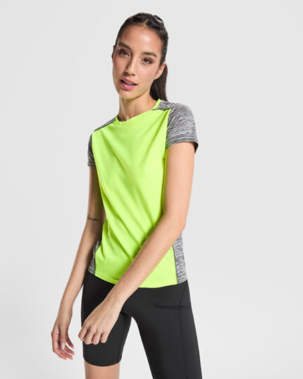Camiseta técnica CA6663 ZOLDER WOMAN color amarillo fluor/negro vigore