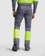 Pantalón HV9301 SOAN Alta Visibilidad color plomo/amarillo fluor