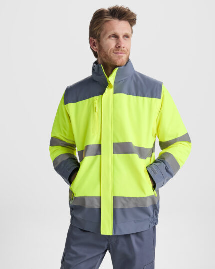Chaqueta HV9304 EPSYLON Alta Visibilidad color plomo/amarillo fluor