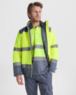 Chaqueta HV9304 EPSYLON Alta Visibilidad color plomo/amarillo fluor