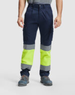 Pantalón HV9312 DAILY STRETCH HV Alta Visibilidad color marino/amarillo fluor