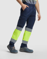 Pantalón HV9312 DAILY STRETCH HV Alta Visibilidad color marino/amarillo fluor