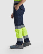 Pantalón HV9312 DAILY STRETCH HV Alta Visibilidad color marino/amarillo fluor
