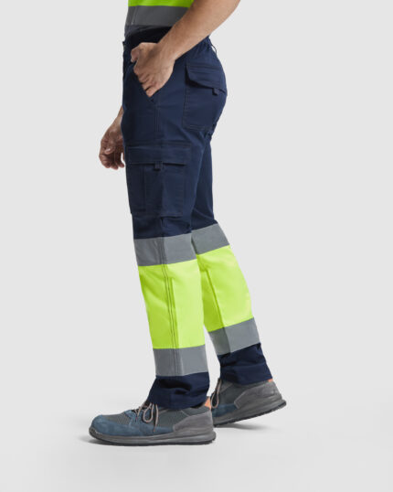 Pantalón HV9312 DAILY STRETCH HV Alta Visibilidad color marino/amarillo fluor