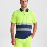 Polo HV9315 VEGA Alta Visibilidad color marino/amarillo fluor