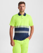 Polo HV9315 VEGA Alta Visibilidad color marino/amarillo fluor