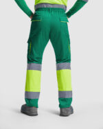 Pantalón HV9321 ENIX Alta Visibilidad color verde jardín/amarillo fluor