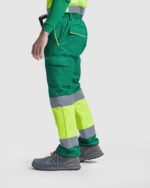 Pantalón HV9321 ENIX Alta Visibilidad color verde jardín/amarillo fluor