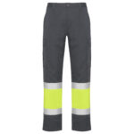 Pantalón HV9300 NAOS Alta Visibilidad color plomo/amarillo fluor