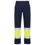 Pantalón HV9300 NAOS Alta Visibilidad color marino/amarillo fluor