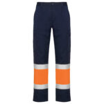 Pantalón HV9300 NAOS Alta Visibilidad color marino/naranja fluor
