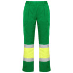 Pantalón HV9301 SOAN Alta Visibilidad color verde jardín/amarillo fluor