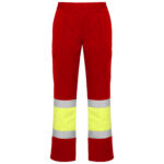 Pantalón HV9301 SOAN Alta Visibilidad color rojo laboral/amarillo fluor