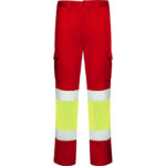 Pantalón HV9312 DAILY STRETCH HV Alta Visibilidad color rojo laboral/amarillo fluor