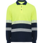 Polo HV9316 VEGA LS Alta Visibilidad color marino/amarillo fluor