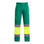 Pantalón HV9321 ENIX Alta Visibilidad color verde jardín/amarillo fluor